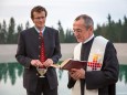 Superior P. Karl Schauer mit Mag. Bernhard - 85 Jahre Seilbahn Bürgeralpe Mariazell - Offizieller Festakt