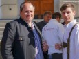 Organisator Hannes Reiter mit Andreas Schweiger - Steirisch-Niederösterreichischer Bauernmarkt in Gußwerk am 4. Oktober 2014