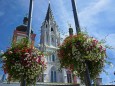 Blumenschmuck in Mariazell am Hauptplatz - 15. August 2012