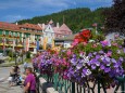 Blumenschmuck in Mariazell am Hauptplatz - 15. August 2012