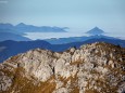 Ausblick vom Dürrenstein in den Nebel Nieder- und Öberösterreichs