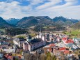 Blick auf Mariazell am 6. April 2023