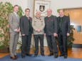 Stadtrat vlnr. Helmut Schweiger, Fabian Fluch, Manfred Seebacher, Michael Wallmann, Josef Kuss. Mariazell - Gemeinderat Angelobung und Bürgermeister- und Stadtratwahl am 23.4.2015