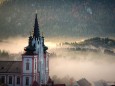 Mariazeller Basilika im Nebel am 12. Oktober 2012