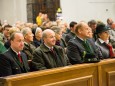 vlnr. Bgm. Josef Kuss, Prof. Günther Granser, Ing. Max Hörmann mit Gattin - Hubertusfeier in der Basilika Mariazell 2013