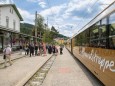 Wieder in Mariazell angekommen - Jungfernfahrt Himmelstreppe Panoramawagen am 27.6.2014