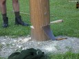 Maibaumumschneiden beim Franzbauer im Salzatal. Foto: Franz-Peter Stadler