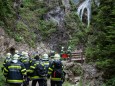 Marienwasserfall - Marienstatue Befestigung durch die FF Mariazell am 30. Juni 2014