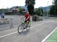 Eröffnung Schulverkehrsgarten in St. Sebastian - Bürgermeister Seebacher am Elektrorad