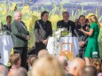 Bgm. Michael Häupl, LH Franz Voves, LH Stellv. Hermann Schützenhöfer, Steiermark Tourismus - GF Erich Neuhold mit Sigrid Maurer - Steiermark Frühling 2015 in Wien am Rathausplatz