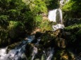 Blick hinauf zur Bücke (ganz oben) - Wanderung zum Trefflingfall im Naturpark Ötscher-Tormäuer