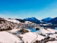 Blick auf Mariazell mit Basilika am 20. Jänner 2021