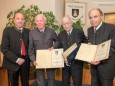 Bgm. Josef Kuss, Heinz Fleischmann, Josef Twrizisky, Karl Pingl - Feierliche Überreichung des Wirtschaftspreises der Stadt Mariazell