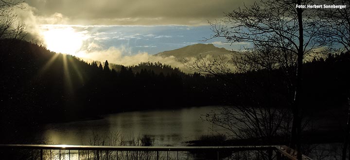 Mitterbach-Stausee-Stapelhaus-Terrasse-Sonnenuntergang_titel