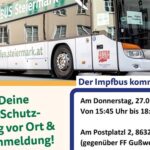 Impfbus in Mariazell - Ortsteil Gußwerk, Postplatzl