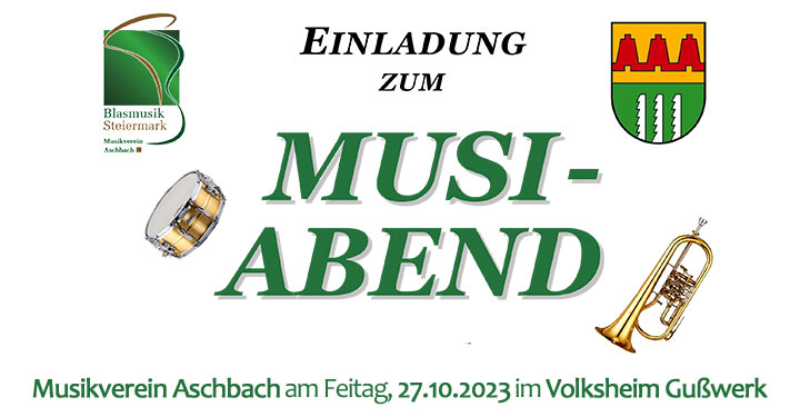 Termintipp: Musi-Abend mit dem Musikverein Aschbach