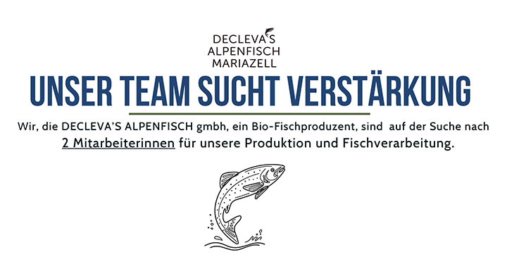 Stellenausschreibung: Mitarbeiterinnen für Produktion und Fischverarbeitung | DECLEVA'S ALPENFISCH