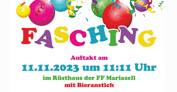 Termintipp: Faschingsauftakt am 11.11. um 11:11 Uhr in Mariazell